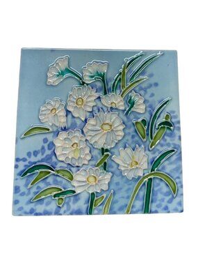 Daisy Flower 4x4 Decorative Ceramic Wall Hanging Art Tile New